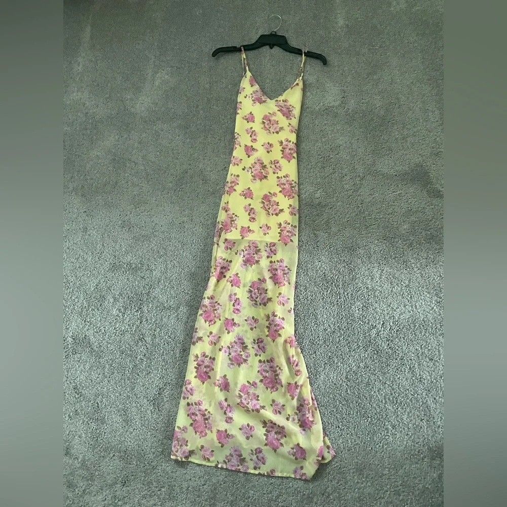 Dress yellow and pink floral maxi dress forever 21 PRICE DROP - Picture 4 of 12